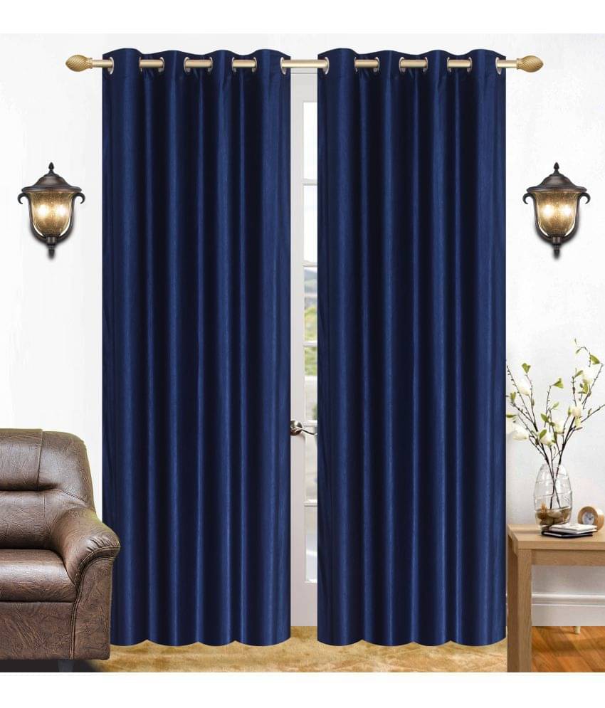 Stella Creations Set of 2 Door Blackout Eyelet Polyester Curtains Navy Blue Stella Creations Set of 2 Door Blackout Eyelet Polyester Curtains Navy Blue
