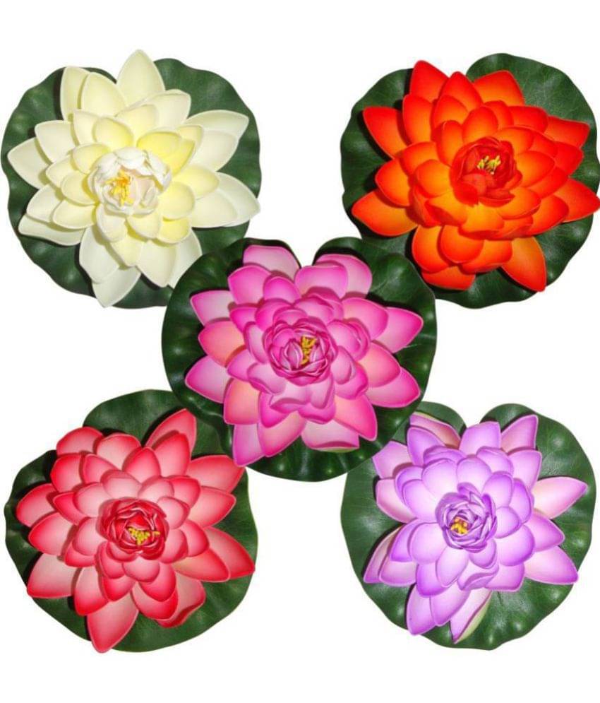     			Lavi Tulips Multicolour Floating Flowers - Pack of 5