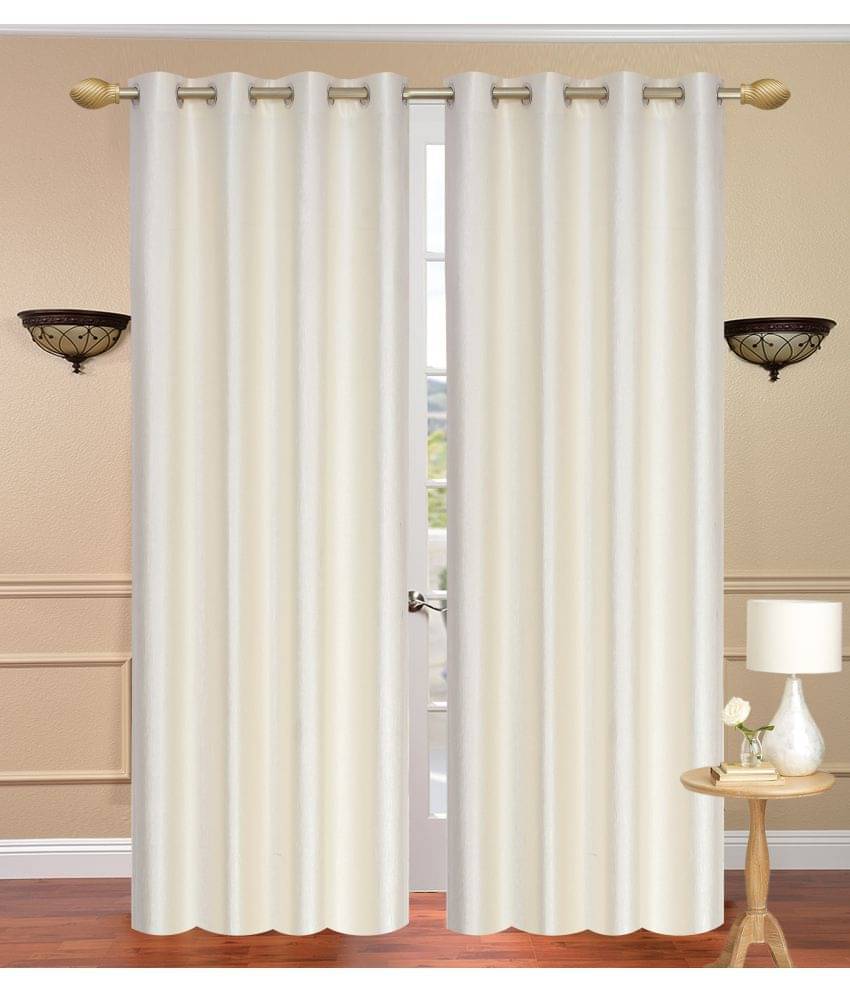 Stella Creations Set of 2 Long Door Blackout Eyelet Polyester Curtains Cream Stella Creations Set of 2 Long Door Blackout Eyelet Polyester Curtains Cream