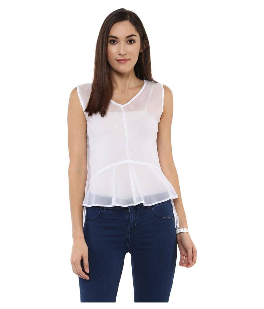 Zima Leto Women's Polyester Regular Top ( White ) Zima Leto Women's Polyester Regular Top ( White )