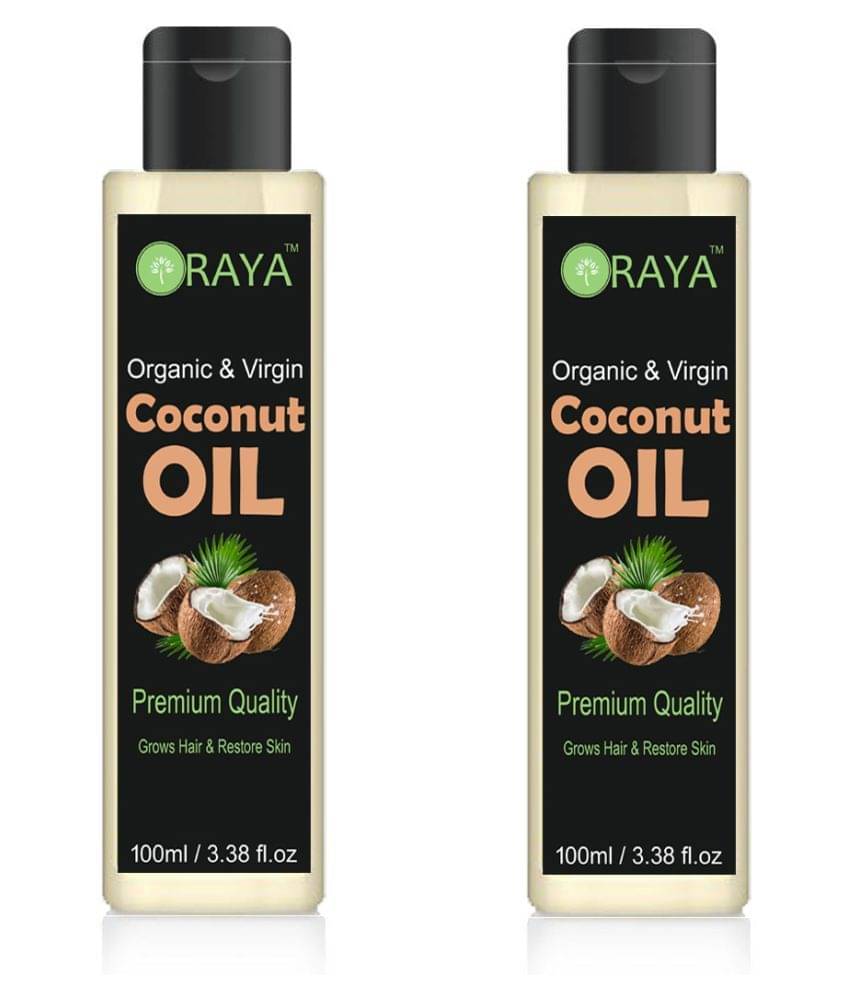     			ORAYA 100% Pure & Natural Virgin Cocount Oil & Hair Oil Skin Oil 200 ml Pack of 2