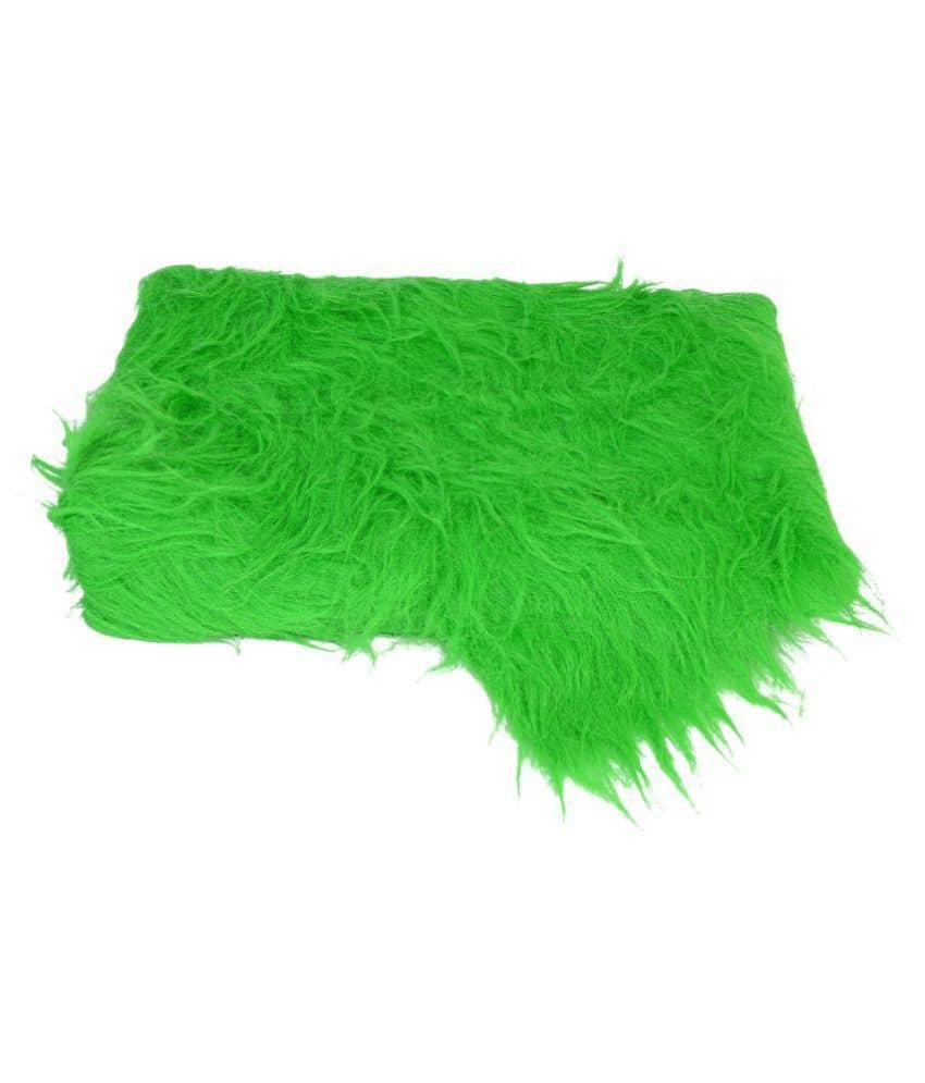 Fur Cloth Parrot Green, Long Hair, Size 38" x 34", 9 Cms Hair Length Used for Dresses, Soft Toys Making, Jackets Etc - Stationery | Buy online on ZillyBuy