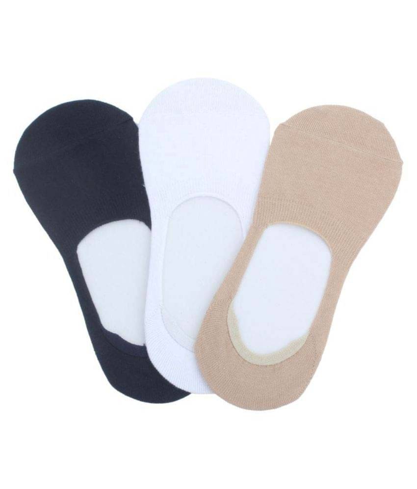     			Tahiro Multicolour Cotton No Show Socks - Pack Of 3