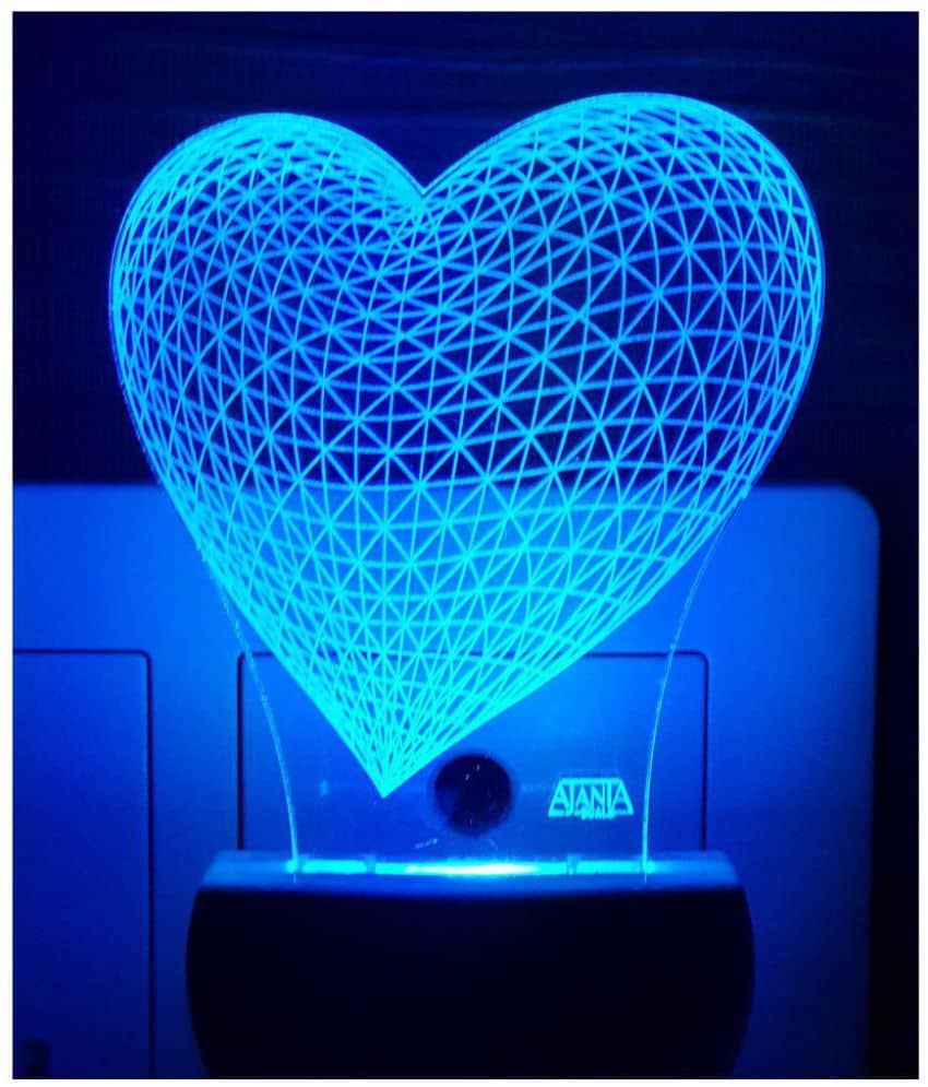 Ajanta I Love You Heart  code 2090 3D Night Lamp Multi - Pack of 1 - Electricals | Buy online on ZillyBuy