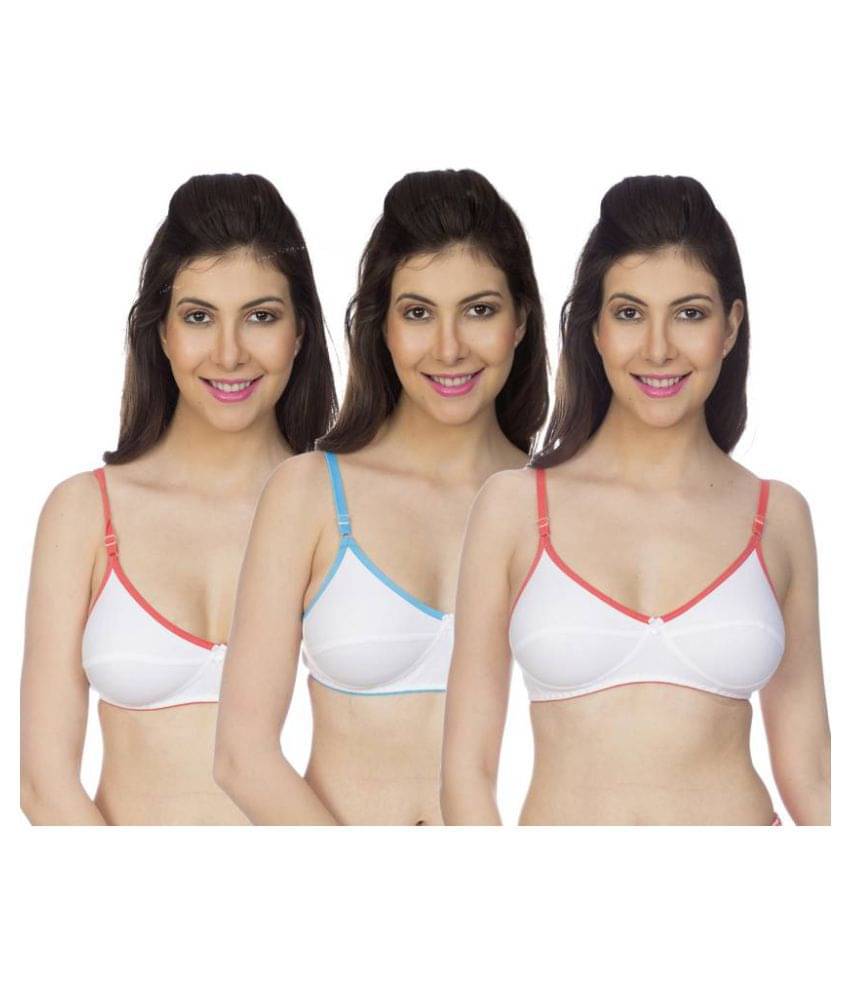     			Johnson Cotton Cupless Bra - Multi Color