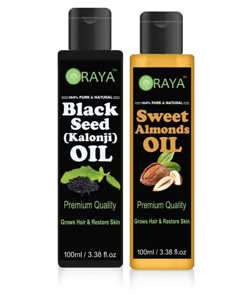 ORAYA 100% Pure & Natural Kalonji & Almond Oil 200 ml Pack of 2