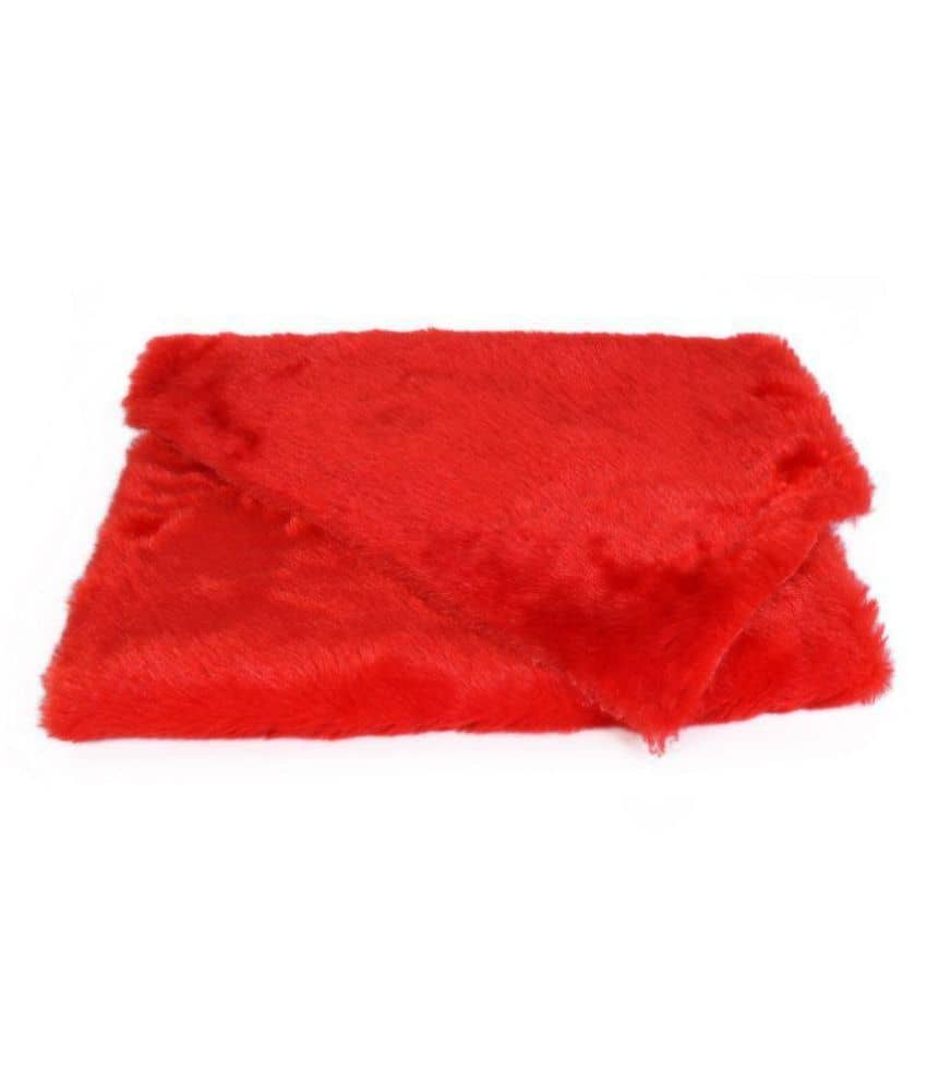 Fur Cloth Red Colour,  Size 40" x 34" , 2 Cms Hair Length Used For Dresses, Soft Toys Making,  Jackets Etc - Stationery | Buy online on ZillyBuy