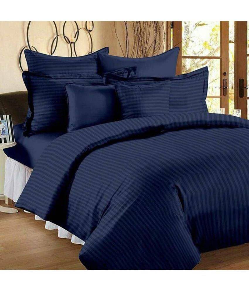 Sky Tex Satin 1 Double Bedsheet with 2 Pillow Covers ( Blue ) Sky Tex Satin 1 Double Bedsheet with 2 Pillow Covers ( Blue )