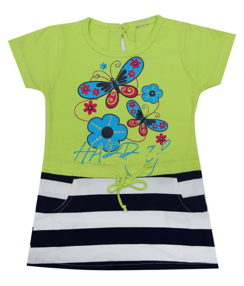 Zadmus Baby Girls 100% Cotton Frocks ( Green )