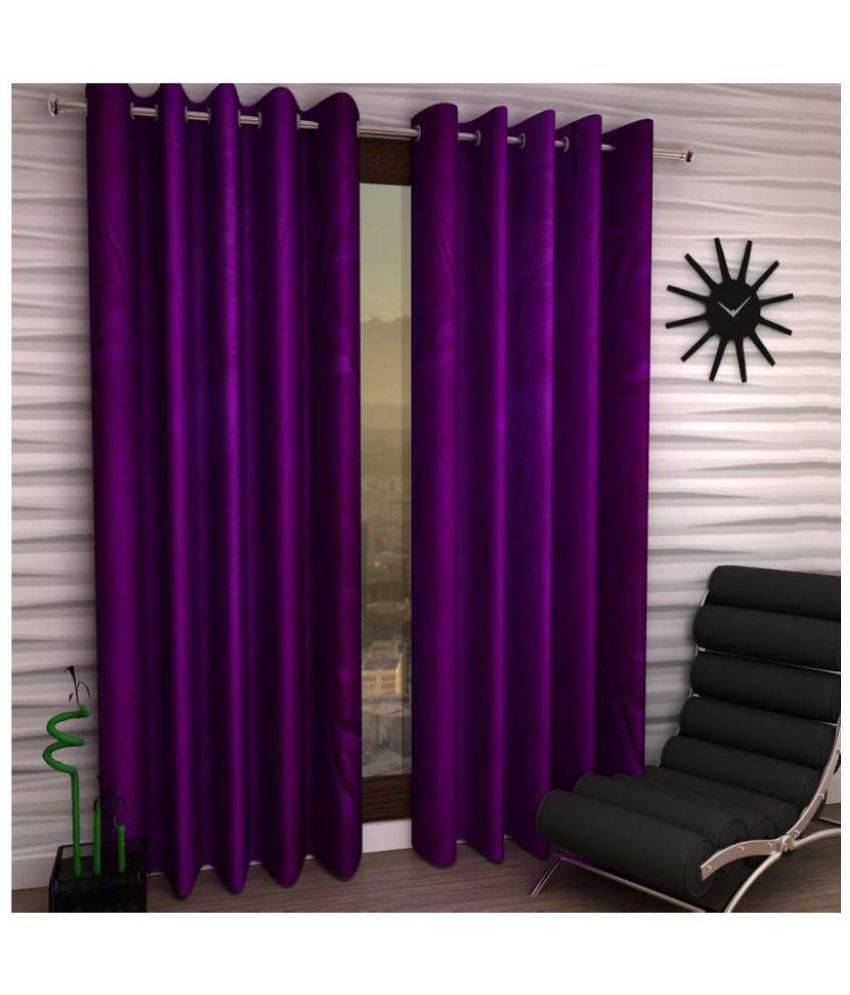 Tanishka Fabs Solid Semi-Transparent Eyelet Curtain 7 ft ( Pack of 2 ) - Wine Tanishka Fabs Solid Semi-Transparent Eyelet Curtain 7 ft ( Pack of 2 ) - Wine