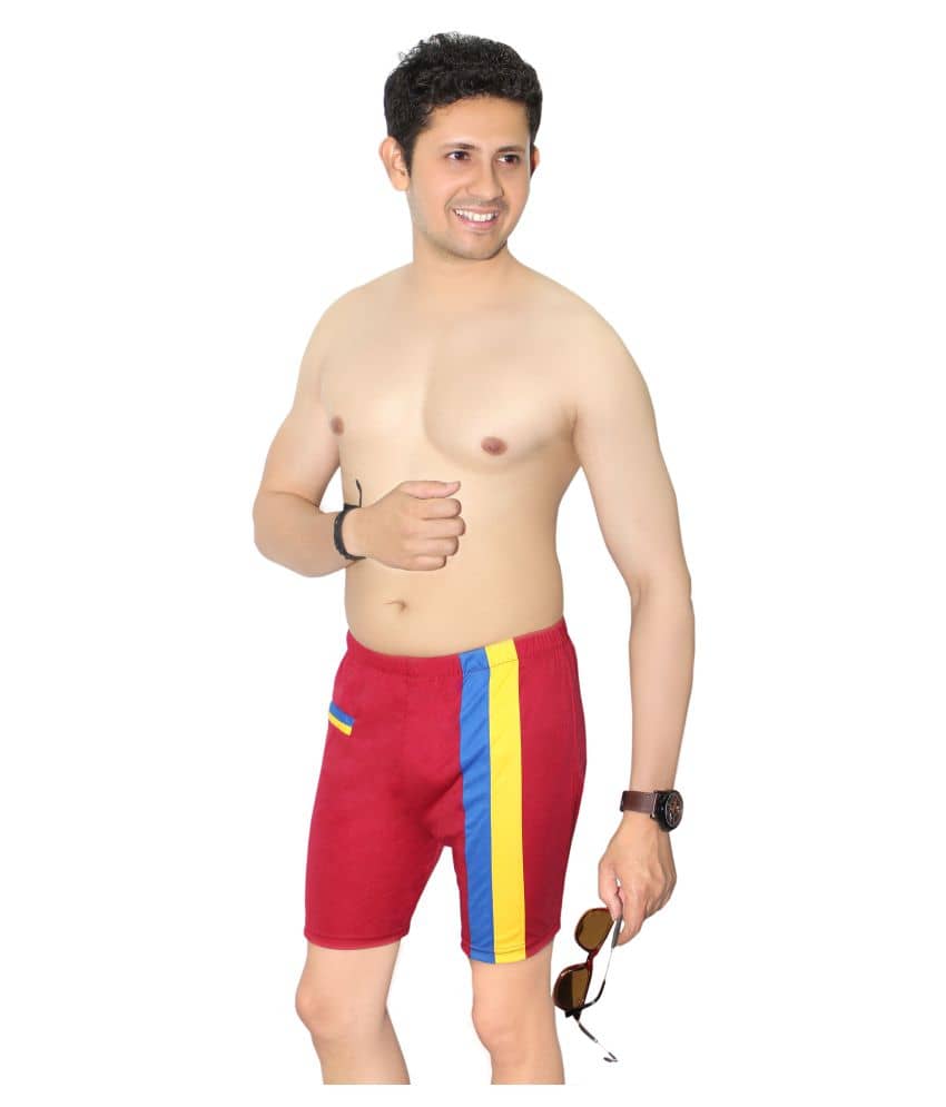 Goodluck Maroon Cotton Lycra Jammer