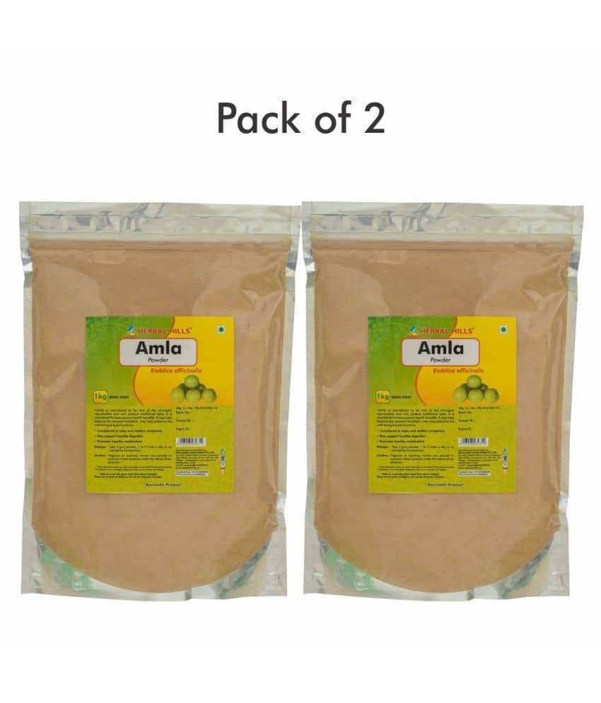 Herbal Hills Amla Powder - 1 Kg - Pack of 2 Powder 1 mg