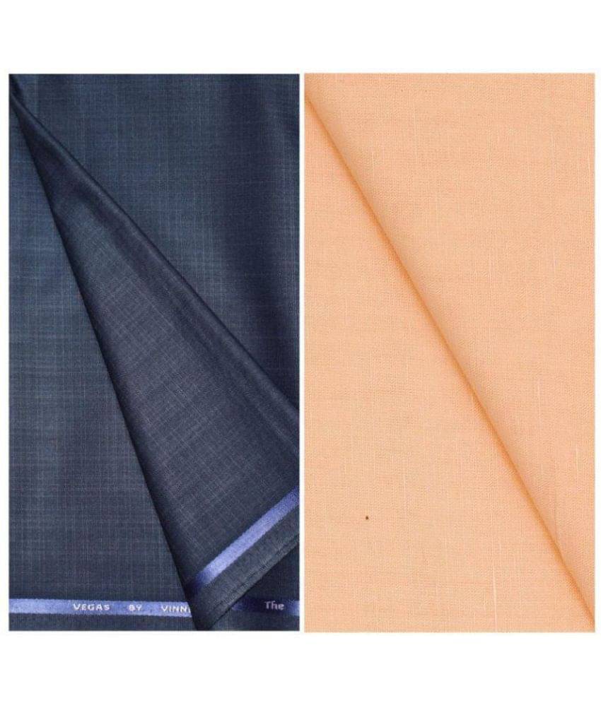     			KUNDAN SULZ GWALIOR Multi 100 Percent Cotton Unstitched Shirts & Trousers 1 Pant and Shirt Piece For Men