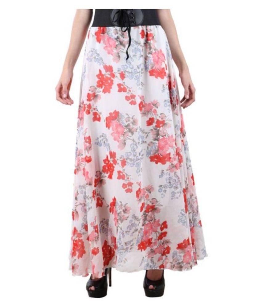     			Raabta Fashion Georgette A-Line Skirt - Multi Color