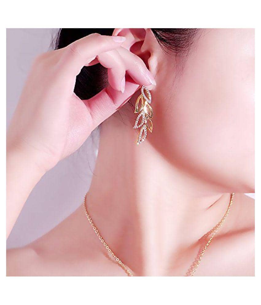 YOUBELLA Golden Drop Earrings ( Pack of 1 ) - Earrings | Buy online on ZillyBuy