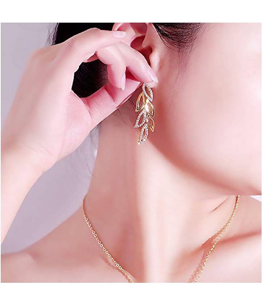 YOUBELLA Golden Drop Earrings ( Pack of 1 ) - Earrings | Buy online on ZillyBuy