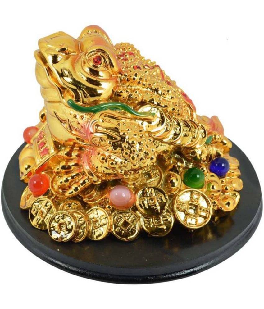 DD1 Golden Frog With Coin For Wealth Luck Happiness Success And Financial Gains To The House DD1 Golden Frog With Coin For Wealth Luck Happiness Success And Financial Gains To The House
