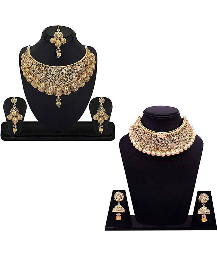 YouBella Gold Plated Alloy Combo of 2 Necklace Set for Women