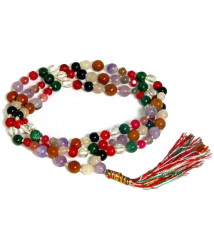     			Ganpati Creation Natural Navgraha or Navratna 108+1 Beads Rosary Mala For all Rashi