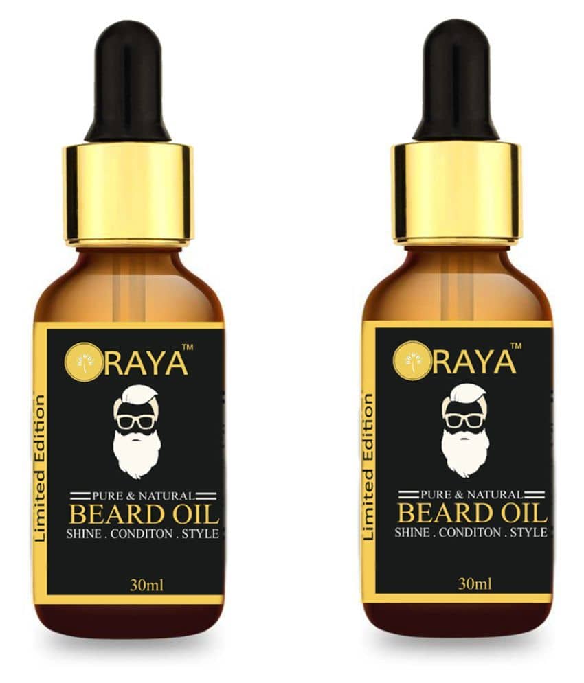 ORAYA Moustache Beard Oil For Growth 60 ml Pack of 2 - Beard Care and Tools | Buy online on ZillyBuy