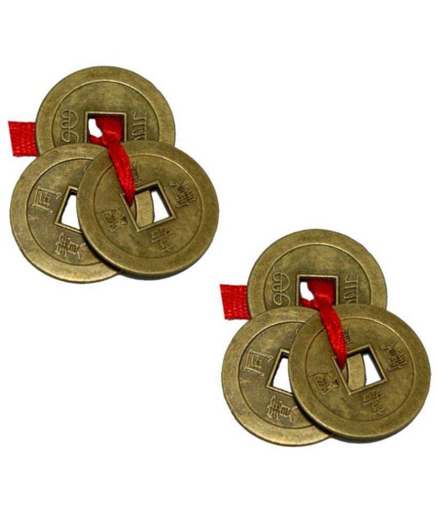     			Sagar Collection Brown Iron Feng Shui 3 Chinese Coins for Wealth & Goodluck