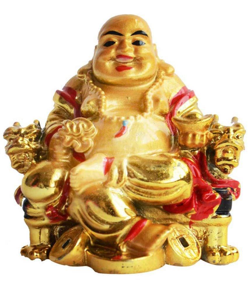     			Sagar Collection Yellow Feng Shui Laughing Buddha Happy Man for Happiness and Wealth