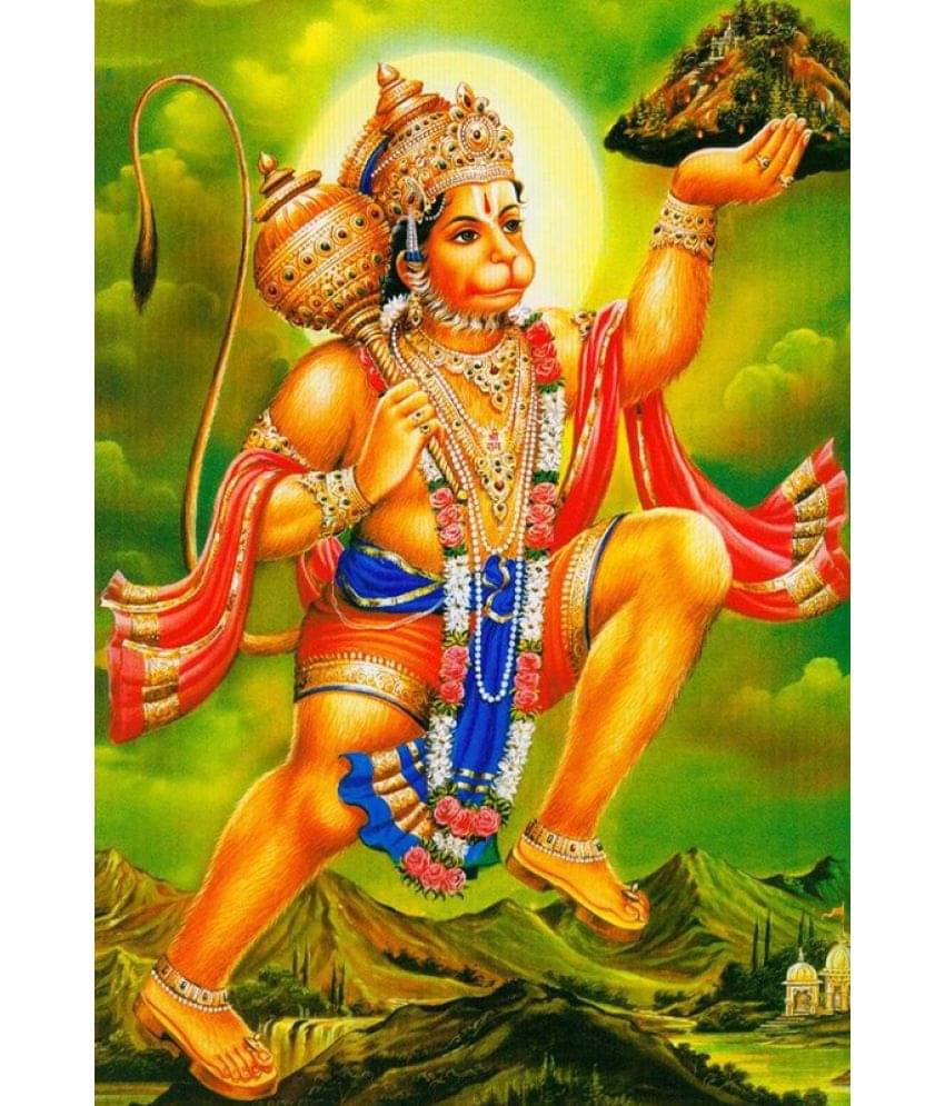MAHALAXMI ART & CRAFT Hanuman Ji Wall Print Paper Wall Poster Without Frame MAHALAXMI ART & CRAFT Hanuman Ji Wall Print Paper Wall Poster Without Frame