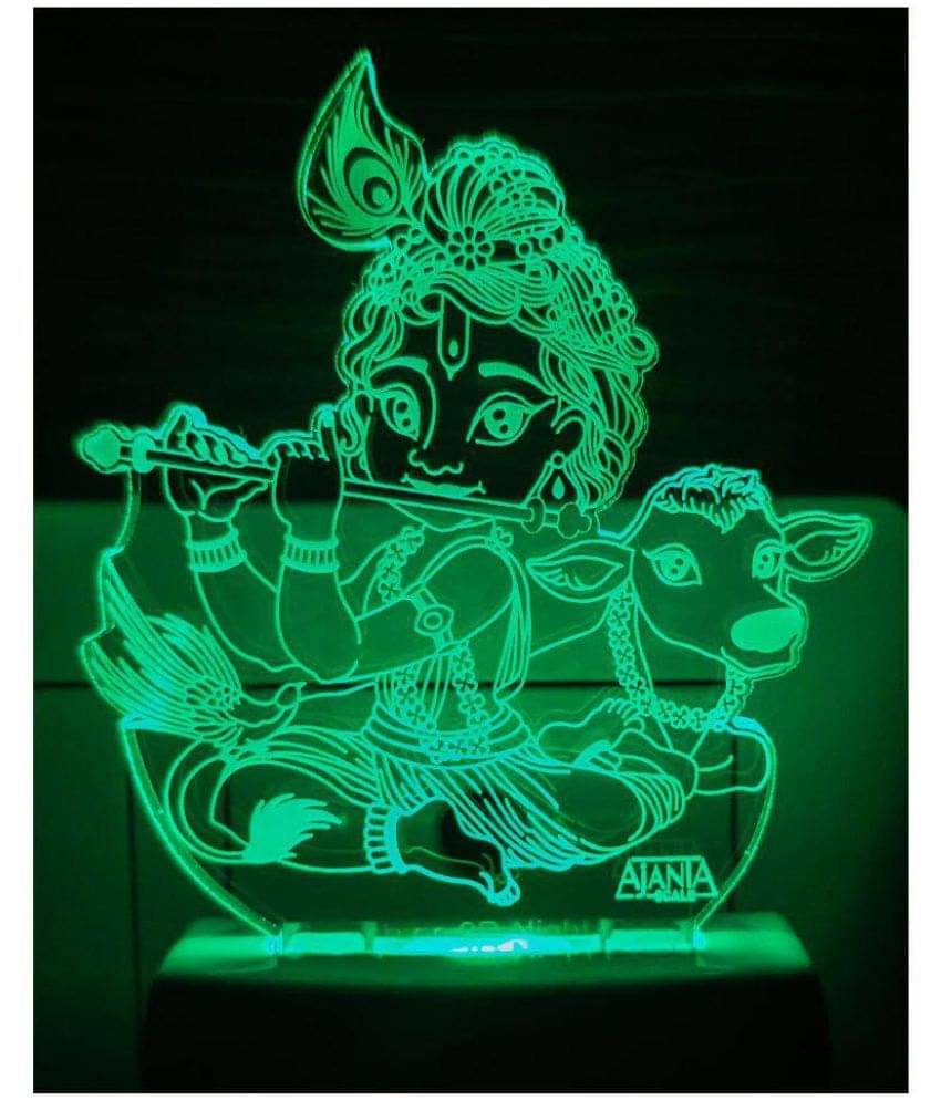     			Ajanta lord Krishna Bhagwan code 2098 3D Night Lamp Multi - Pack of 1