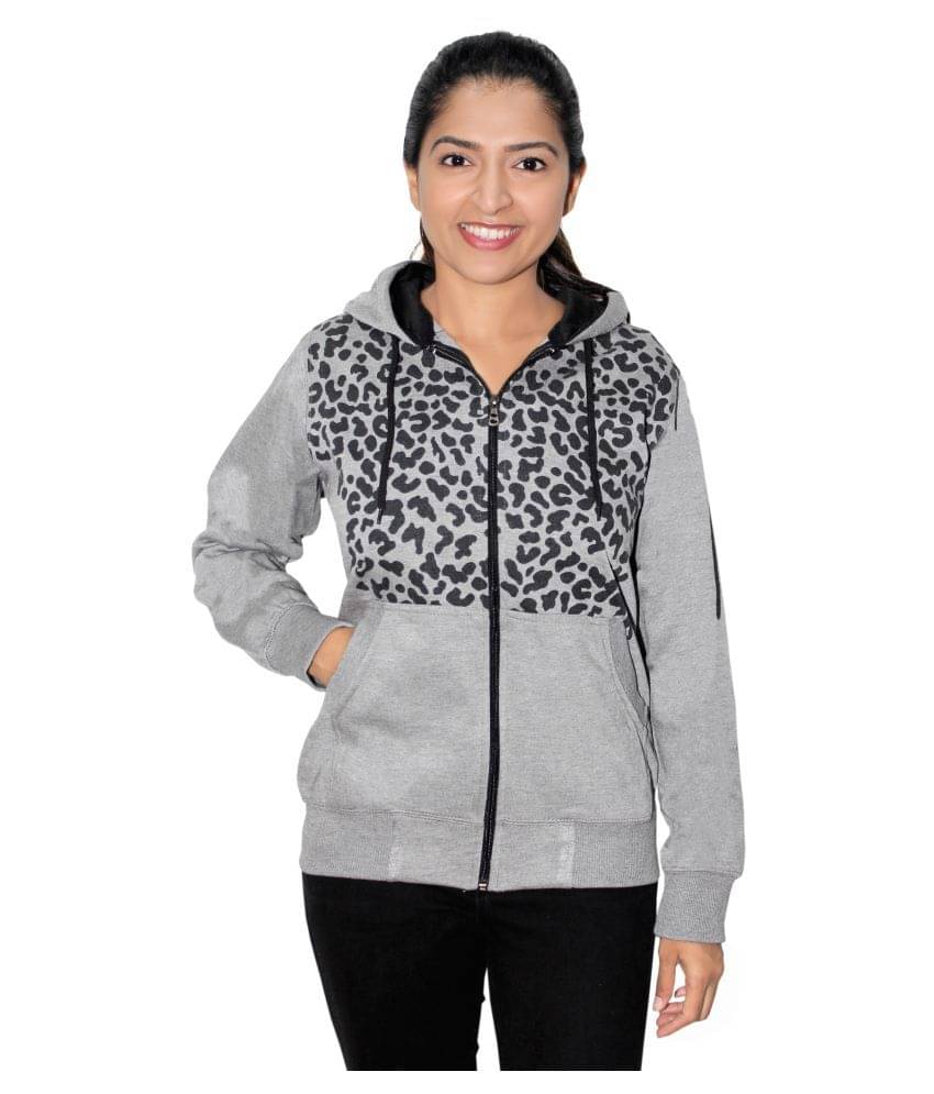     			Goodluck Cotton Grey Hooded Sweatshirt