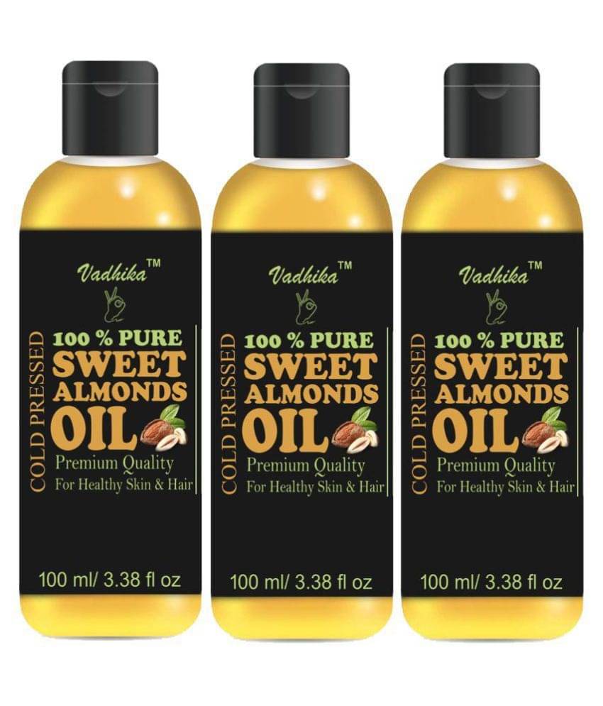 Vadhika 100 % Pure almonds oil Sweet almonds 100 ml Pack of 3     			Vadhika 100 % Pure almonds oil Sweet almonds 100 ml Pack of 3