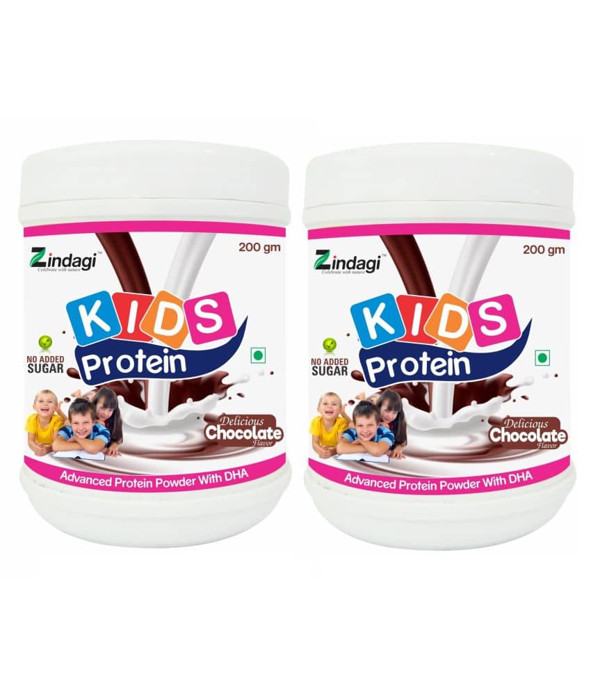 Zindagi Kids Protein Powder - Health Supplement Nutrition Drink Powder 200 gm Chocolate Pack of 2