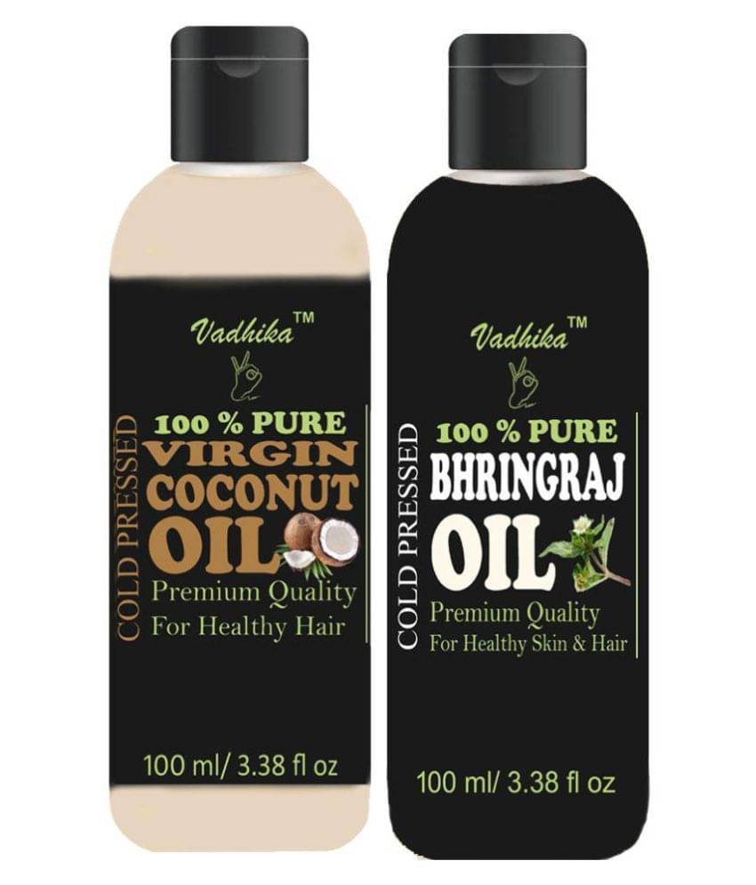 Vadhika 100 % Pure & Natural Virgin Coconut Oil Bhringraj oil 200 ml Pack of 2 Vadhika 100 % Pure & Natural Virgin Coconut Oil Bhringraj oil 200 ml Pack of 2