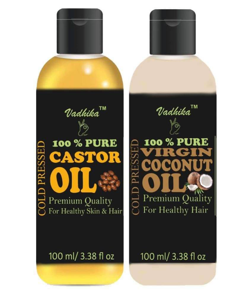     			Vadhika 100% Pure & Natural Castor Oil & Virgin Coconut Oil 200 ml Pack of 2