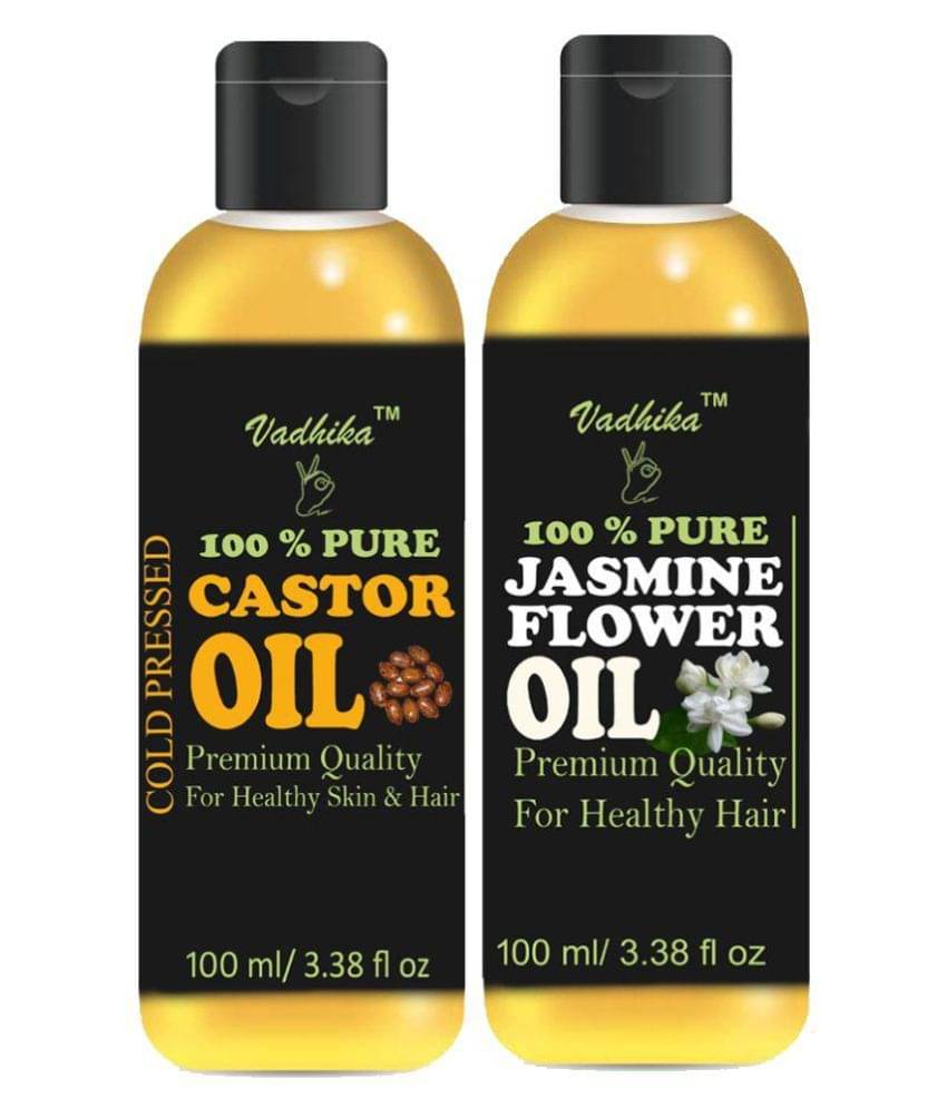 Vadhika 100 % Pure & Natural Castor Oil & Jasmine Flower oil 200 ml Pack of 2 Vadhika 100 % Pure & Natural Castor Oil & Jasmine Flower oil 200 ml Pack of 2