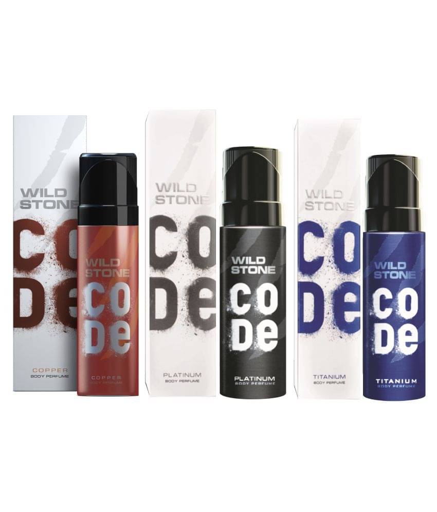 Wild Stone Code Copper, Platinum & Titanium Combo Perfume Body Spray - For Men (360 ml, Pack of 3) Wild Stone Code Copper, Platinum & Titanium Combo Perfume Body Spray - For Men (360 ml, Pack of 3)