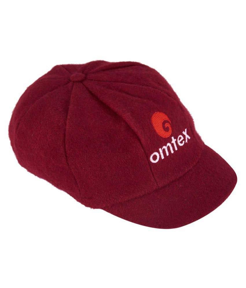 Omtex Red Embroidered Cotton Caps