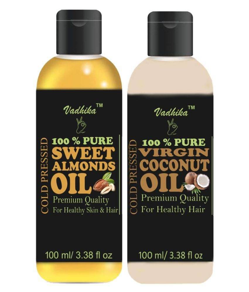     			Vadhika 100 & Pure & Natural Sweet ALmonds Oil & Virgin Coconut Oil 200 ml Pack of 2