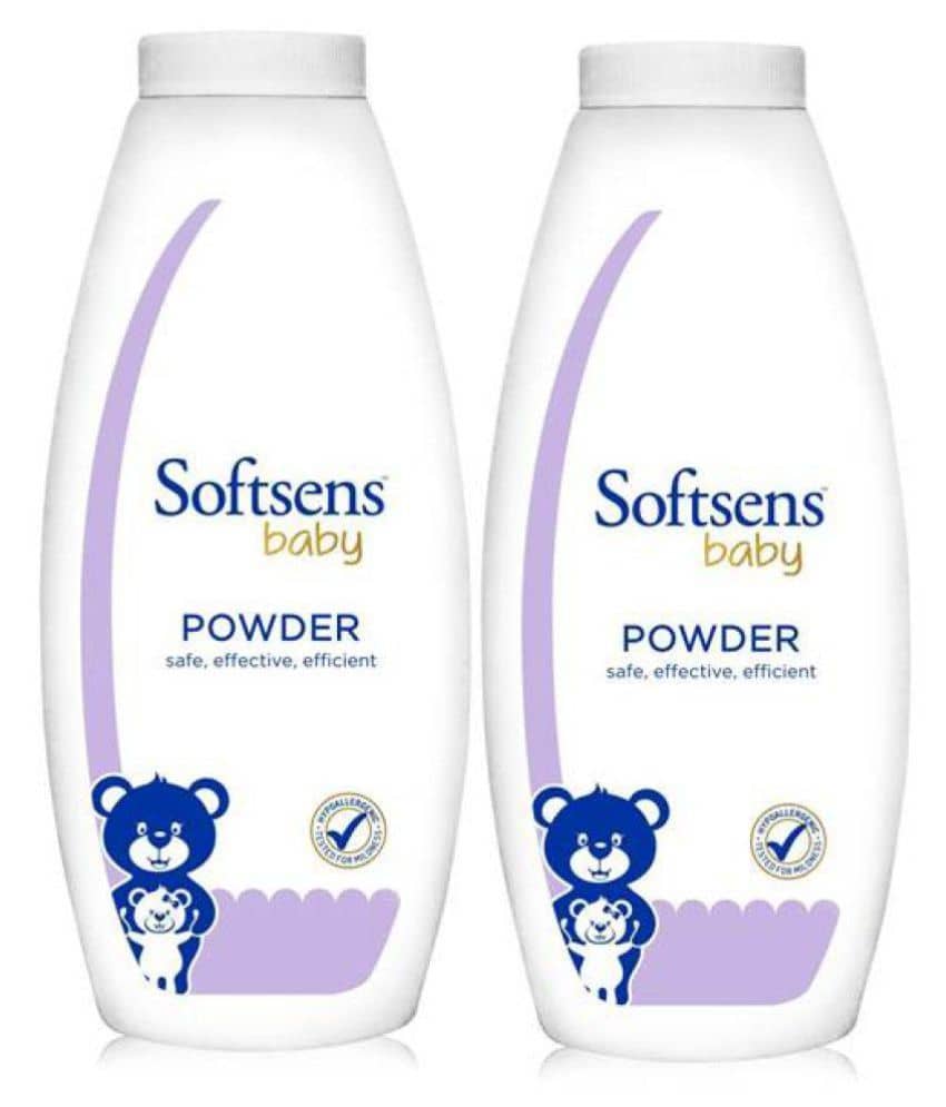 Softsens Baby Powder, Enriched with Patchouli, Clove leaf & Olive|Paraben free 200g, Pack of 2