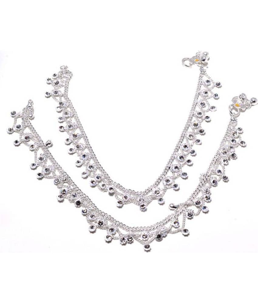 Jewar Anklet Silver Plated Payal Jewelry 54330 - Anklets | Buy online on ZillyBuy