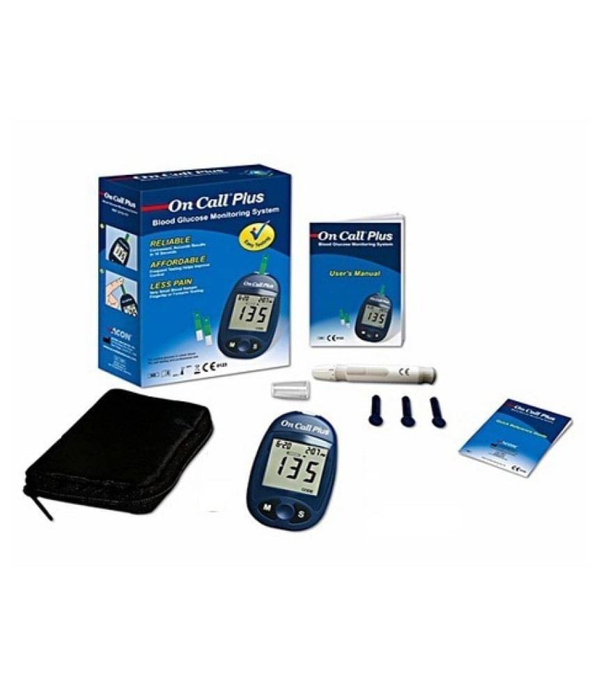 ON CALL PLUS Bloodglucose Monitoring System with 10 Sugar Test Strips ON CALL PLUS Bloodglucose Monitoring System with 10 Sugar Test Strips