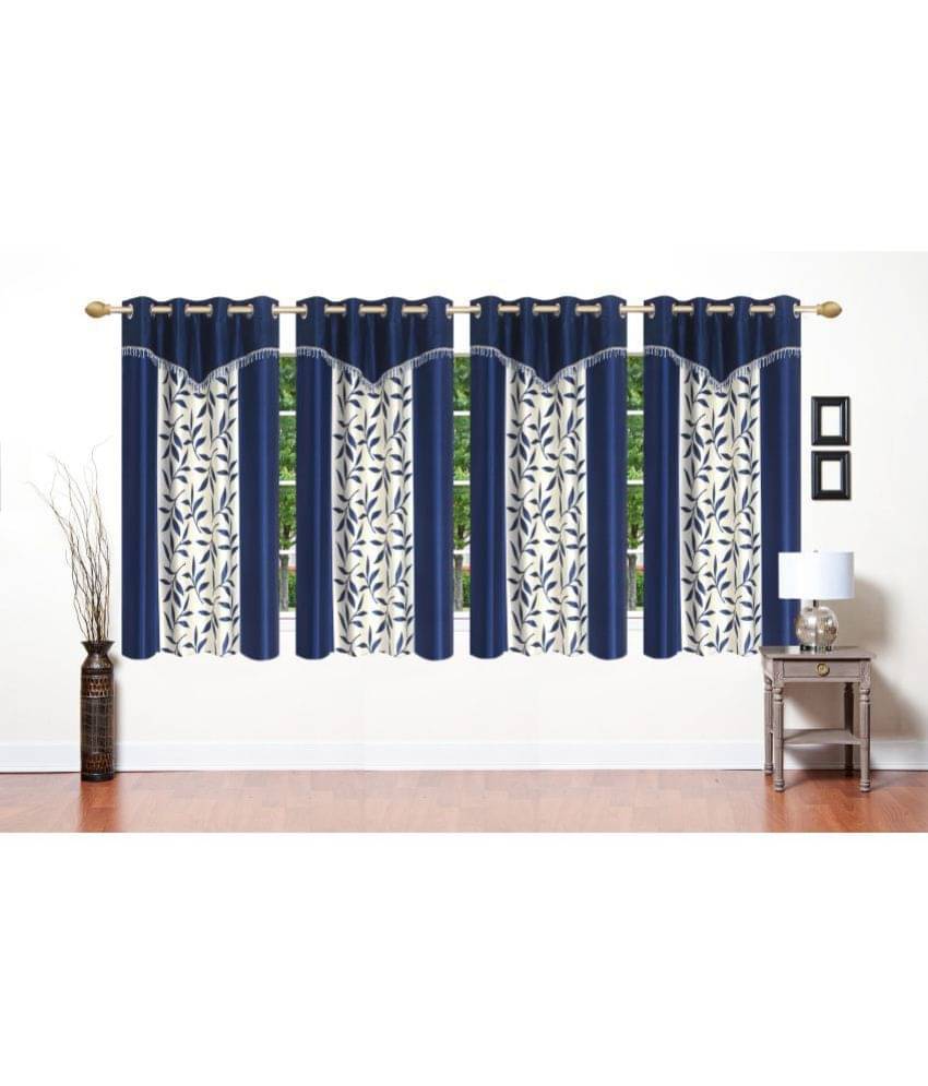 Stella Creations Set of 4 Window Blackout Eyelet Polyester Curtains Navy Blue Stella Creations Set of 4 Window Blackout Eyelet Polyester Curtains Navy Blue