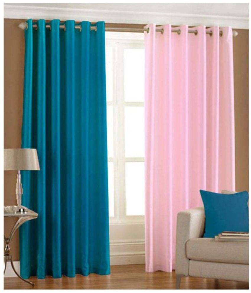 Phyto Home Solid Semi-Transparent Eyelet Window Curtain 5 ft Pack of 2 -Multi Color Phyto Home Solid Semi-Transparent Eyelet Window Curtain 5 ft Pack of 2 -Multi Color