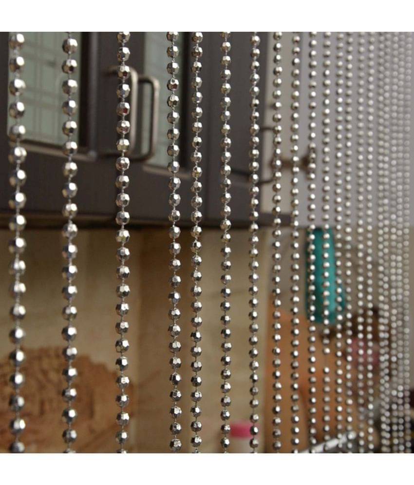 YUTIRITI Round Fancy Sparkling Door Window String Curtain Bead Rod Hanging - 7ft, Silver YUTIRITI Round Fancy Sparkling Door Window String Curtain Bead Rod Hanging - 7ft, Silver