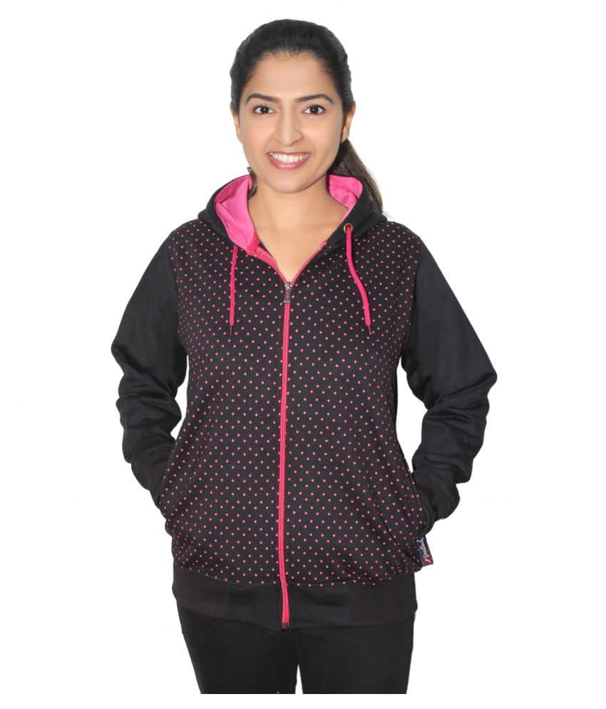 Goodluck Cotton Black Hooded Sweatshirt