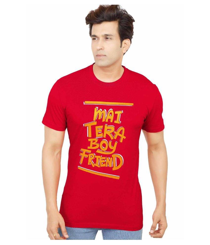 JACK & JURY Pack of 1 Cotton Regular Fit Men's T-Shirt ( Red ) JACK & JURY Pack of 1 Cotton Regular Fit Men's T-Shirt ( Red )