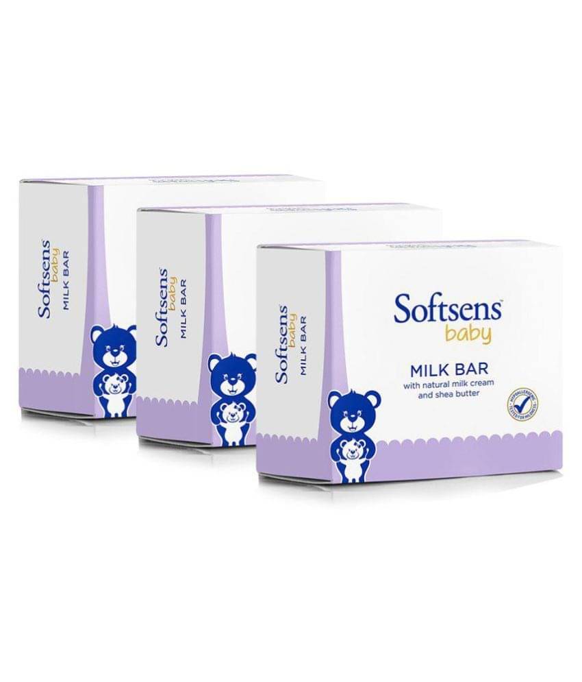     			Softsens Baby Moisturizing Milk Soap Bar Enriched with Natural Milk Cream 100g x 3, Pack of 3
