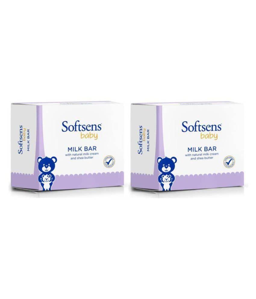 Softsens Baby Moisturizing Milk Soap Bar Enriched with Natural Milk Cream 100g x 3, Pack of 2