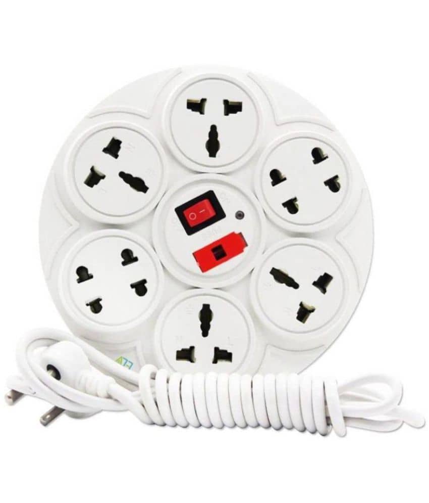 Madhram 8 Socket Extension Board With Fuse & Master Switch(2.5 Mt wire length)