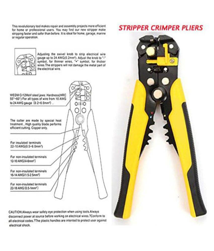 Techtest Wire Stripping Tool 8 Inch Self-Adjusting Cable Stripper Industry Stranded Wire Cutting Techtest Wire Stripping Tool 8 Inch Self-Adjusting Cable Stripper Industry Stranded Wire Cutting