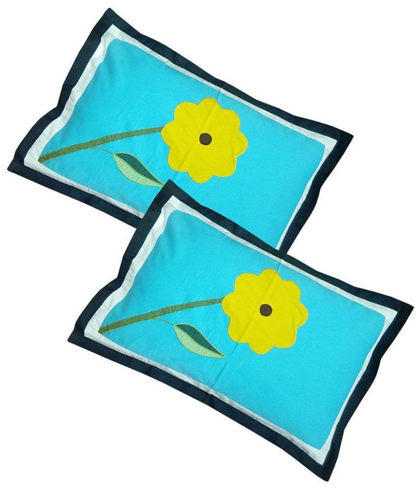     			HUGS N RUGS - Pack of 2 Cotton Embroidered Regular Pillow Cover ( 60.96 cm(24) x 40.64 cm(16) ) - Multi